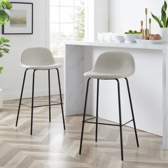 Kirkland's Home Oatmeal Slope Back 2-Pc. Barstool Set- Bar Stools & Counter Height Stools