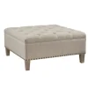 Kirkland's Home Oatmeal Tufted Square Ottoman- Benches & Ottomans
