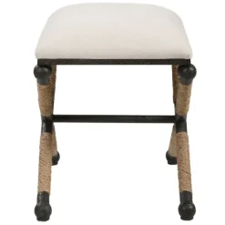 Kirkland's Home Oatmeal Upholstered Wrapped Rope Frame Bench- Benches & Ottomans