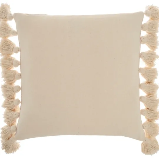 Kirkland's Home Ocean And Ivory Striped Tassel Pillow- Pillows
