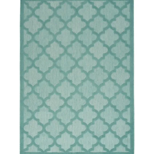 Kirkland's Home Ocean Aqua Trellis Outdoor Area Rug, 4X6- Outdoor Rugs