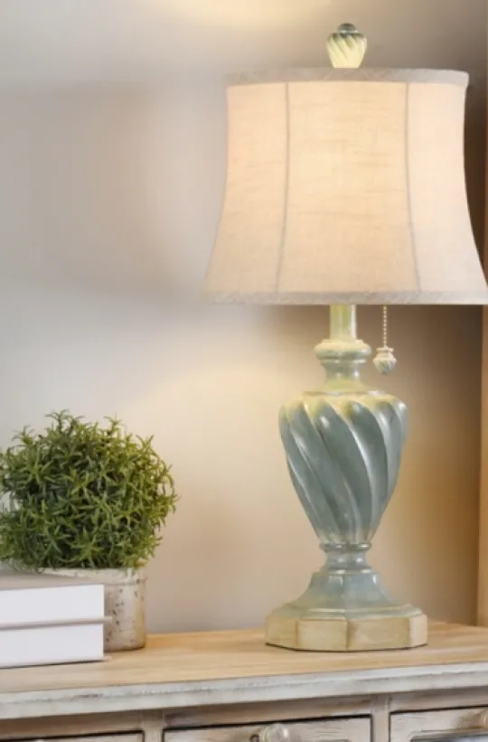 Kirkland's Home Ocean Blue And Gold Table Lamp- Table Lamps