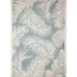 Kirkland's Home Ocean Blue Palm Leaves Outdoor Area Rug, 6X9- Outdoor Rugs