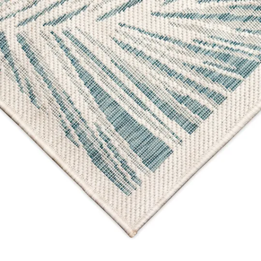 Kirkland's Home Ocean Blue Palm Leaves Outdoor Area Rug, 6X9- Outdoor Rugs