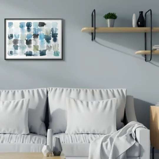 Kirkland's Home Ocean Inspired Abstract Tiles Framed Art Print- Framed Art