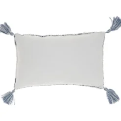 Kirkland's Home Ocean Stripe Diamond Tassels Cotton Lumbar Pillow- Pillows