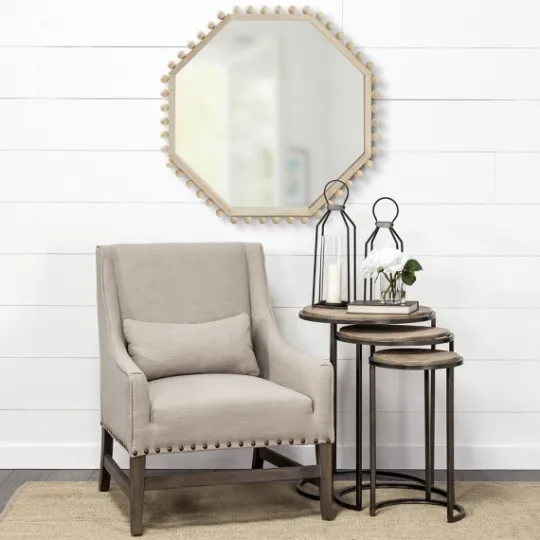 Kirkland's Home Octagon Beaded Edge Framed Wall Mirror- Framed Mirrors