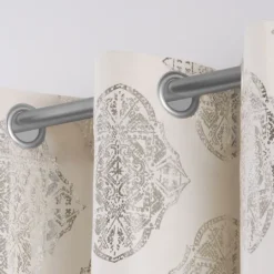 Kirkland's Home Off White Metallic Curtain Panel Set, 96 In.- Curtains & Drapes