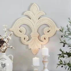 Kirkland's Home Off-White Distressed Fleur De Lis Wall Decoration- Wall Plaques