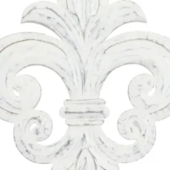 Kirkland's Home Off-White Distressed Fleur De Lis Wall Decoration- Wall Plaques