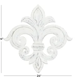 Kirkland's Home Off-White Distressed Fleur De Lis Wall Decoration- Wall Plaques