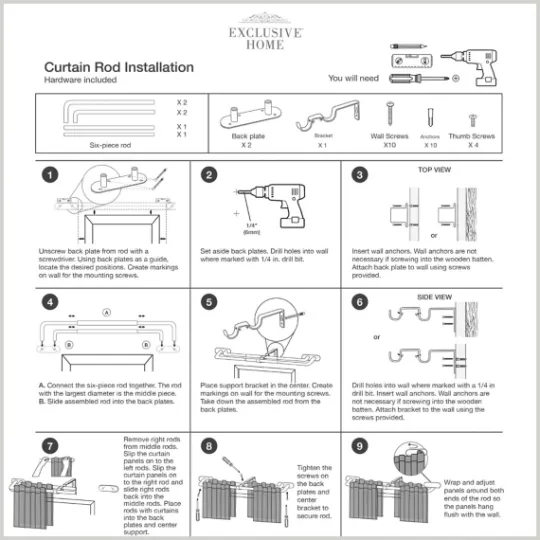 Kirkland's Home Oiled Bronze Fetter Double Curtain Rod, 120 In.- Curtain Rods & Hardware