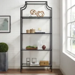 Kirkland's Home Oil-Rubbed Bronze 4-Tier Glass Ashlee Etagere- Cabinets & Sideboards