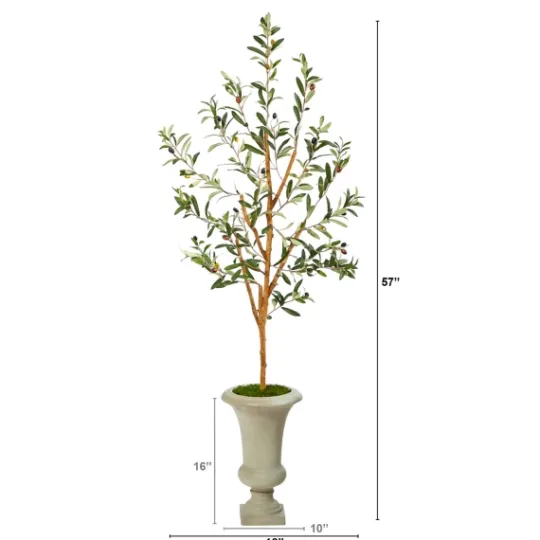 Kirkland's Home Olive Tree In Sandy Urn Planter- Trees & Topiaries