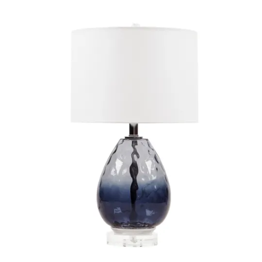 Kirkland's Home Ombre Blue Glass Teardrop Table Lamp- Table Lamps