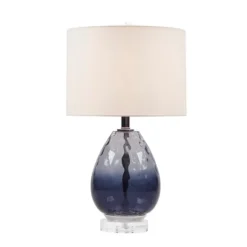 Kirkland's Home Ombre Blue Glass Teardrop Table Lamp- Table Lamps