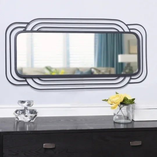 Kirkland's Home Onyx Ringed Oblong Frame Wall Mirror- Decorative Mirrors