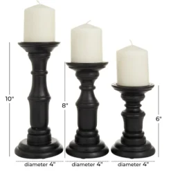Kirkland's Home Onyx Turned Wood 3-Pc. Candle Holder Set- Candle Holders