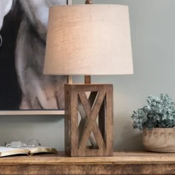 Kirkland's Home Open Block Table Lamp- Table Lamps