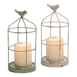 Kirkland's Home Open Cage With Bird Candle Holders, Set Of 2- Candle Holders