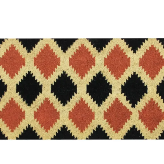 Kirkland's Home Orange And Black Western Diamond Doormat- Doormats