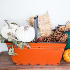 Kirkland's Home Orange And Teal Metal Bins, Set Of 2- Baskets & Boxes