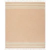 Kirkland's Home Orange And White Stripes Cotton Throw- Blankets & Throws