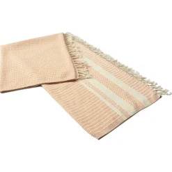 Kirkland's Home Orange And White Stripes Cotton Throw- Blankets & Throws