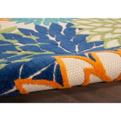 Kirkland's Home Orange Bright Floral Burst Outdoor Area Rug, 7X10- Outdoor Rugs