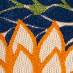 Kirkland's Home Orange Bright Floral Burst Outdoor Area Rug, 7X10- Outdoor Rugs