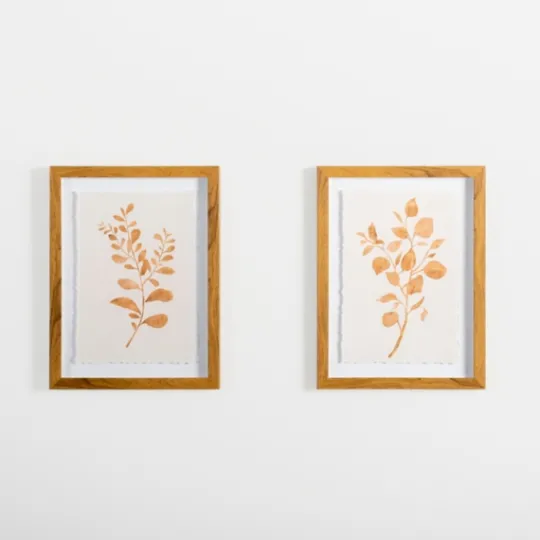 Kirkland's Home Orange Leaves Ii Deckled Framed Art Print- Framed Art