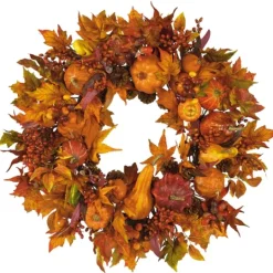 Kirkland's Home Orange Pumpkin Gourd And Berry Wreath- Wreaths
