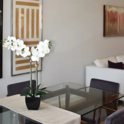 Kirkland's Home Orchid Arrangement In Black Pot- Arrangements & Greenery