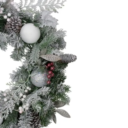 Kirkland's Home Ornaments And Frosted Cedar Berries Wreath- Wreaths