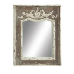 Kirkland's Home Ornate Antique White Wood Wall Mirror- Decorative Mirrors