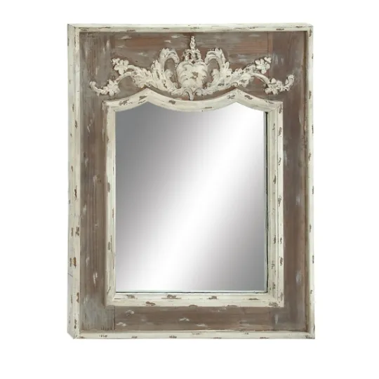 Kirkland's Home Ornate Antique White Wood Wall Mirror- Decorative Mirrors