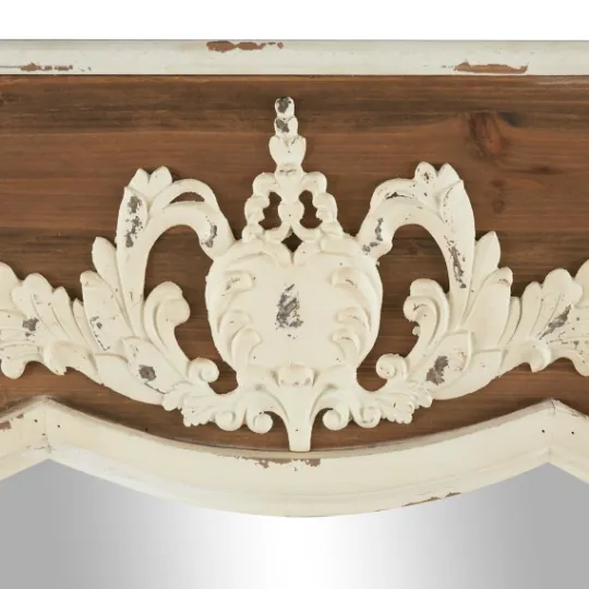 Kirkland's Home Ornate Antique White Wood Wall Mirror- Decorative Mirrors