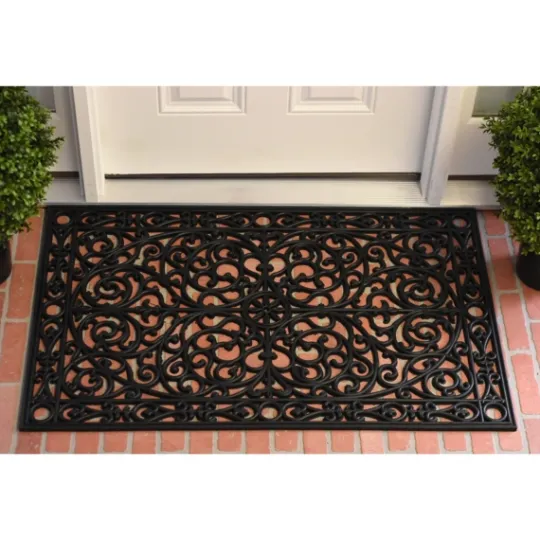 Kirkland's Home Ornate Art Deco Rubber Doormat, 36X24 In.- Doormats