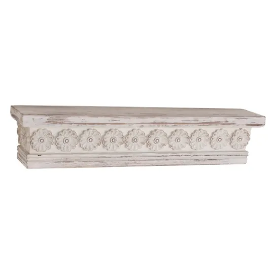 Kirkland's Home Ornate Farmhouse Wooden Wall Shelf, 28 In.- Shelves