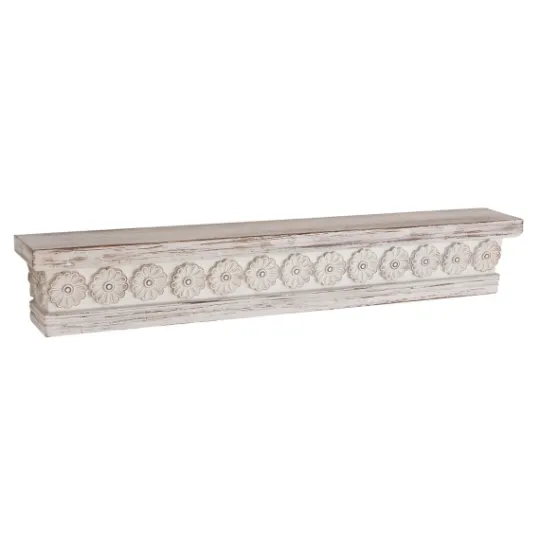 Kirkland's Home Ornate Farmhouse Wooden Wall Shelf, 36 In.- Shelves