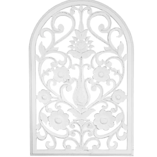 Kirkland's Home Ornate Floral Wooden Arch Wall Plaque- Wall Plaques