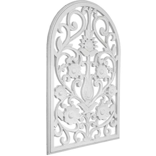 Kirkland's Home Ornate Floral Wooden Arch Wall Plaque- Wall Plaques