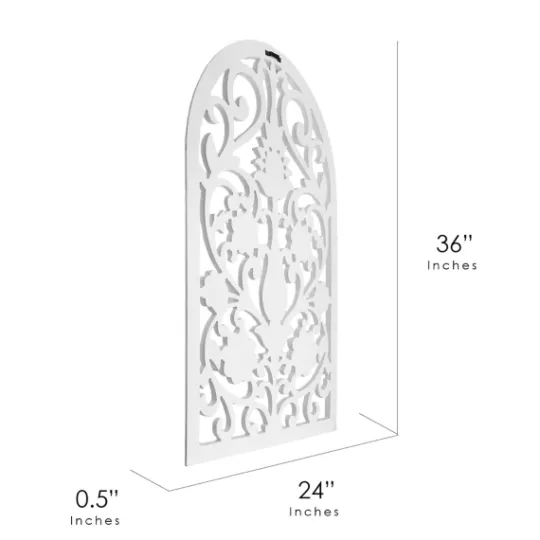 Kirkland's Home Ornate Floral Wooden Arch Wall Plaque- Wall Plaques