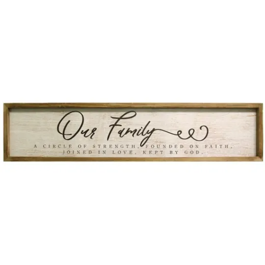 Kirkland's Home Our Family Framed Wooden Wall Plaque- Wall Quotes & Signs
