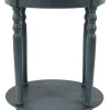Kirkland's Home Oval Antique Navy Accent Table- Accent & End Tables