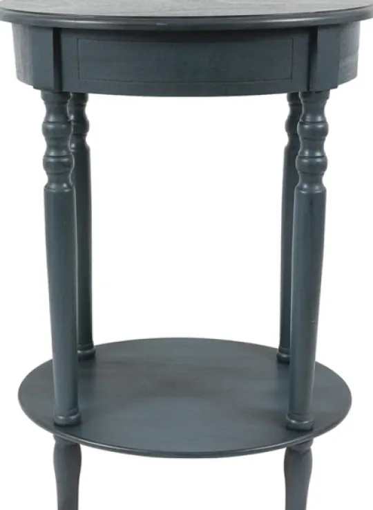 Kirkland's Home Oval Antique Navy Accent Table- Accent & End Tables