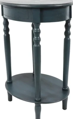 Kirkland's Home Oval Antique Navy Accent Table- Accent & End Tables
