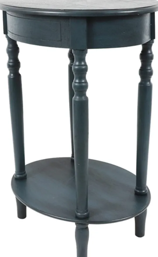 Kirkland's Home Oval Antique Navy Accent Table- Accent & End Tables
