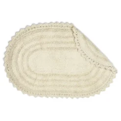 Kirkland's Home Oval Classic Crochet Bath Mat- Bathroom Rugs