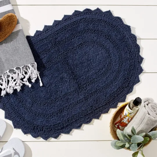 Kirkland's Home Oval French Crochet Bath Mat- Bathroom Rugs